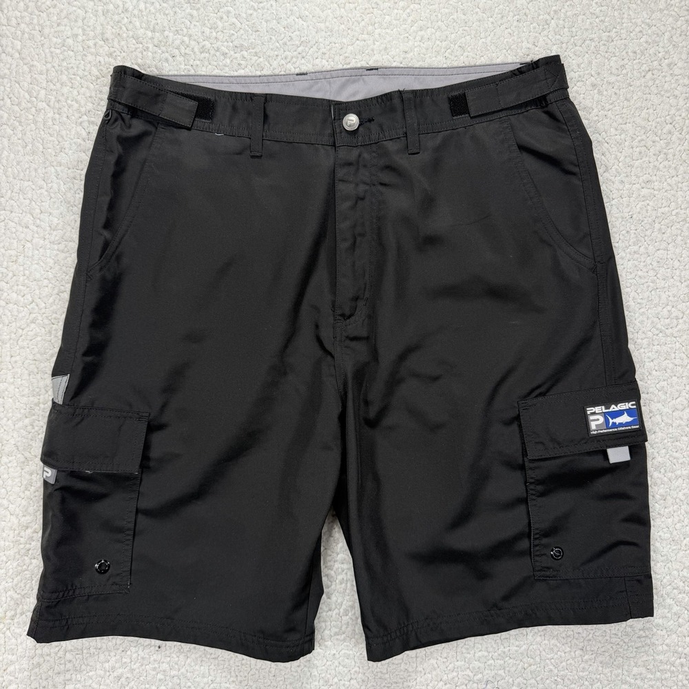 Pelagic Fishing Shorts Men's 36 Black Offshore Performance Cargo Outdoors